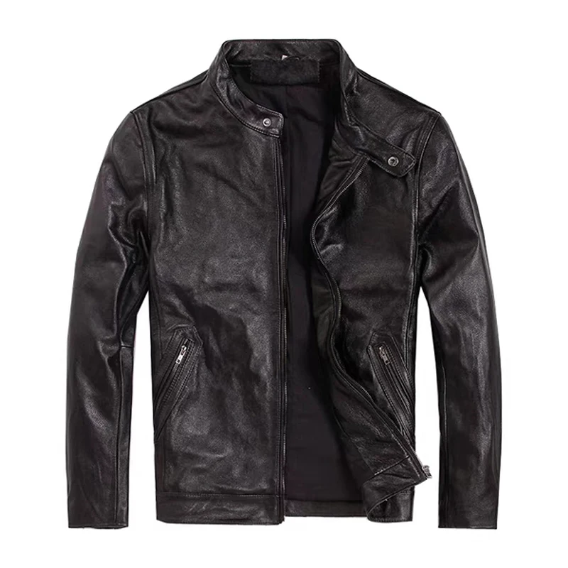 Genuine Leather Cow Jacket Real Leather Mens Jacket Casual New 2019 Spring Genuine Leather Coat Men Leather Clothing