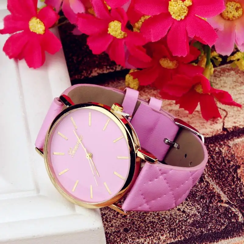 Reloj Mujer модные женские часы кожаный ремешок из нержавеющей стали аналоговые