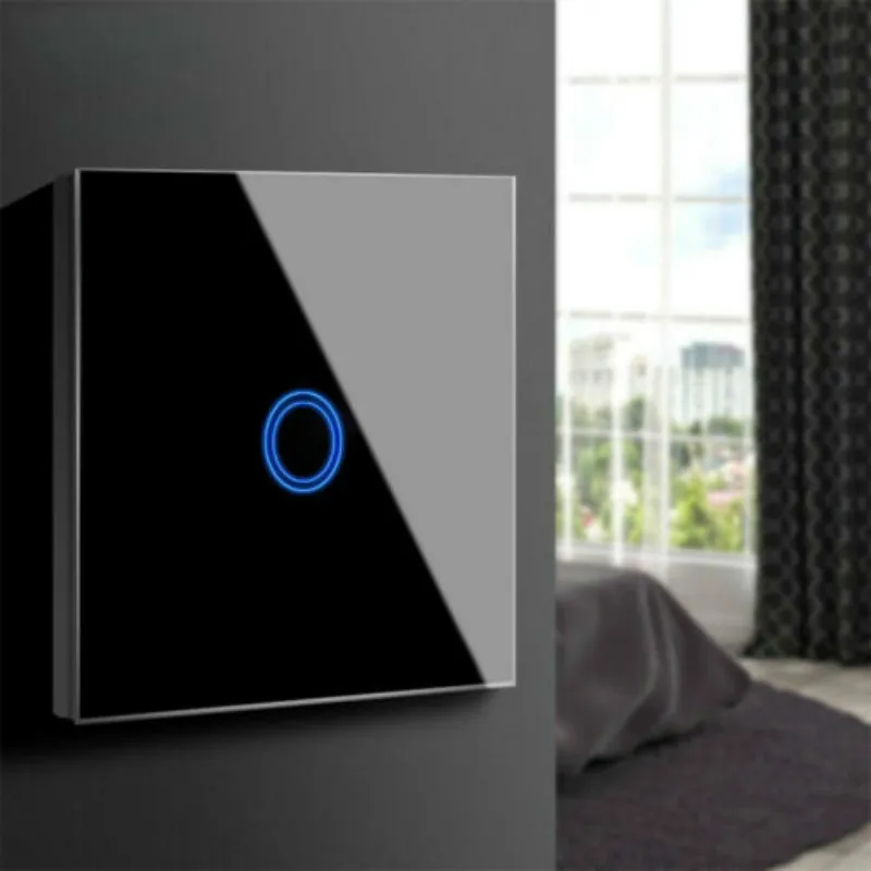 

EU Plug Panel Smart Touch Home Wall LED Light Switch 1/2/3 Gang 1 Way 220V