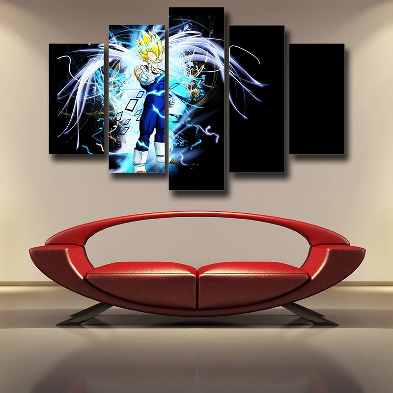 Home Wall Art Decor 5 Pieces Dragon Ball Z Vegeta Modern Home Wall