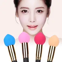 Влажная и сухая косметическая губка, спонж для макияжа, Гладкий овальный круглый косметический пуф, аппликатор для BB крема