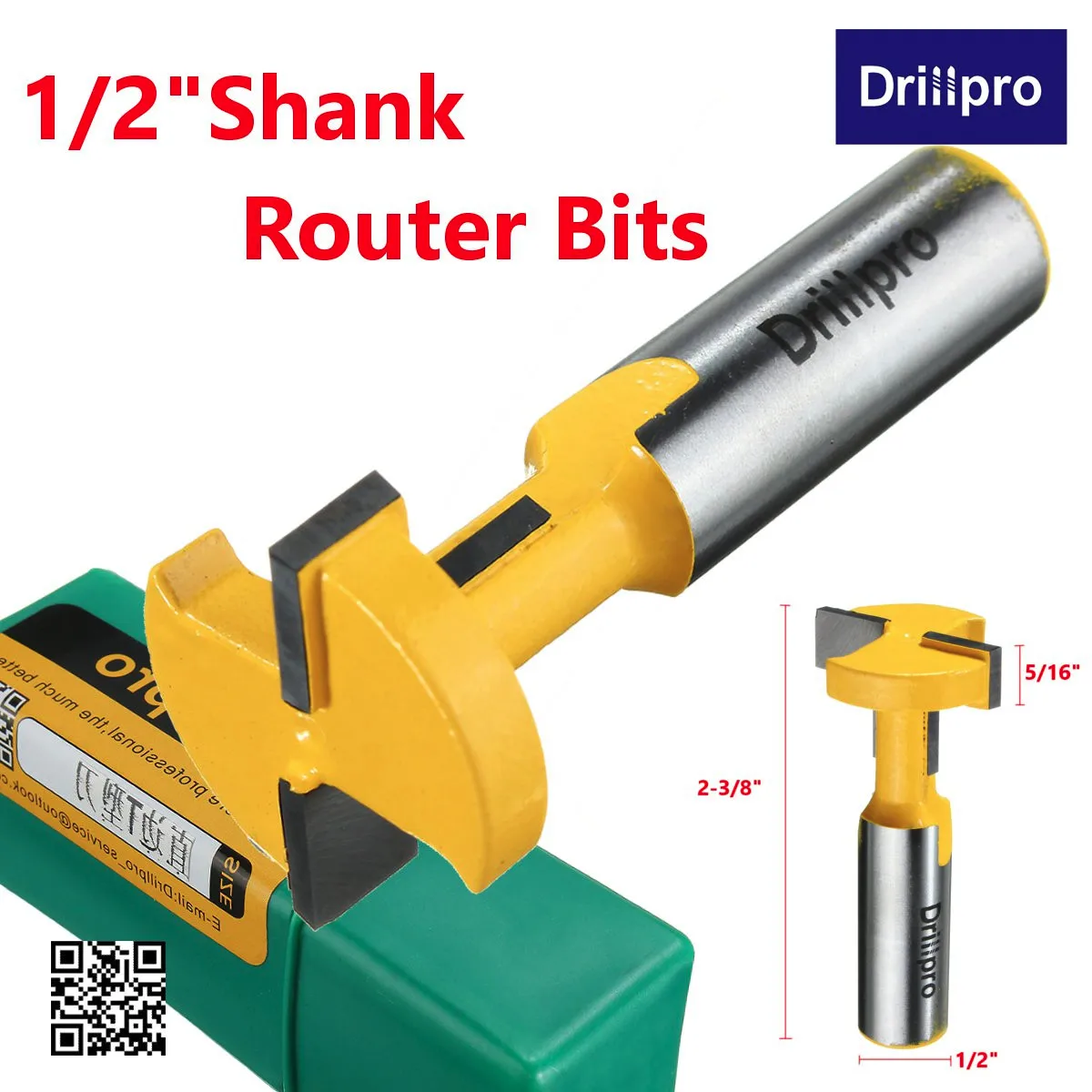 Drillpro T Slot & T Track Slotting Router Bit 1/2" Shank For