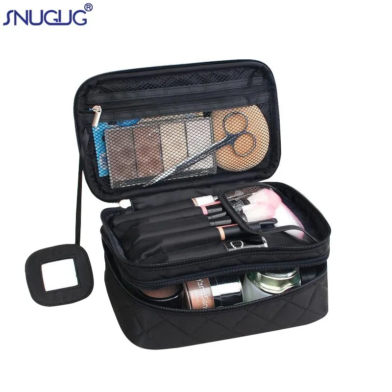 

SNUGUG Cosmetic Bags Makeup Bag Women Travel Organizer Professional Storage Brush Necessaries Make Up Case Beauty Toiletry Bag