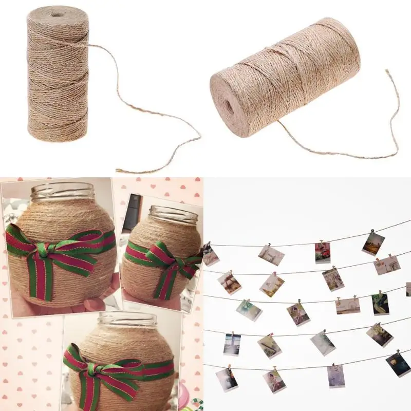 100 м DIY натуральный джутовый шпагат веревка из пеньковой веревки вечерние