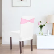 10 шт. Свадебные украшения эластичные спандекс чехлы для стульев банты эластичные резинки для стула с пряжка со стразами пояса банты 7 цветов