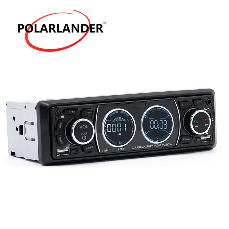 8808 1 Din стерео радио MP3 Dual USB TF AUX FM громкой связи 4 дюймов Поддержка Bluetooth
