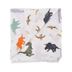 Динозавр, новорожденный, покрытая пряжа, бамбуковое Хлопковое одеяло, детское банное полотенце