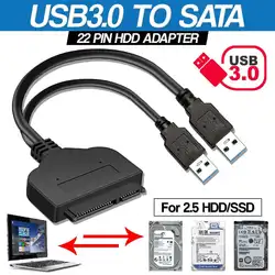 2019 USB 3,0 на SATA 22Pin кабель питания данных адаптер для HDD 2,5 дюймов драйвер жесткого диска r20