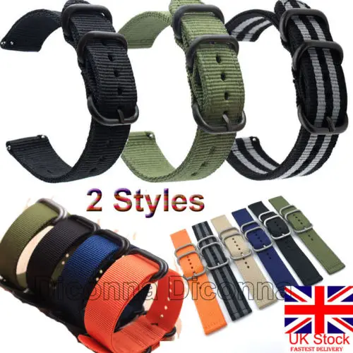 

18/20/22/24mm Nylon Fabric Canvas Wrist Watch Band Strap Military Classic Buckle