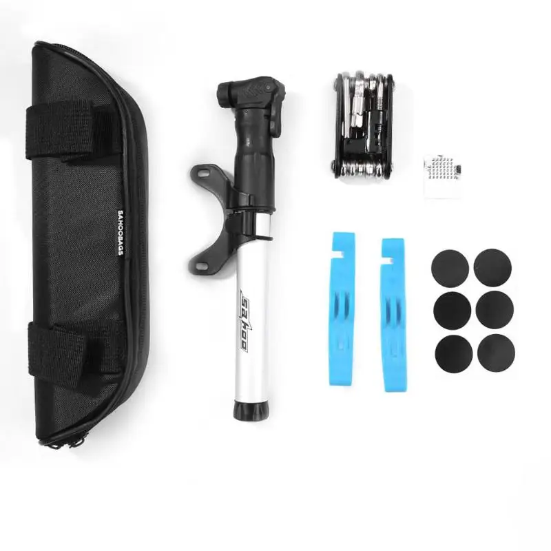 

Portable Multifunction Bicycle Repair Combination Tool Cycling Bike Tyre Kit Bag Riding Equipment with Pump Inflator