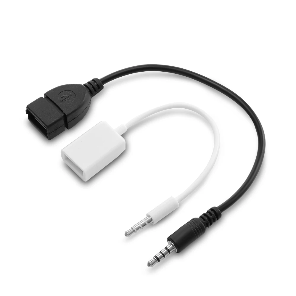 NQ010 22CM / 16CM Car Audio Cable AUX to USB for DVD Player Phone MP3 Multimedia PlayerCables