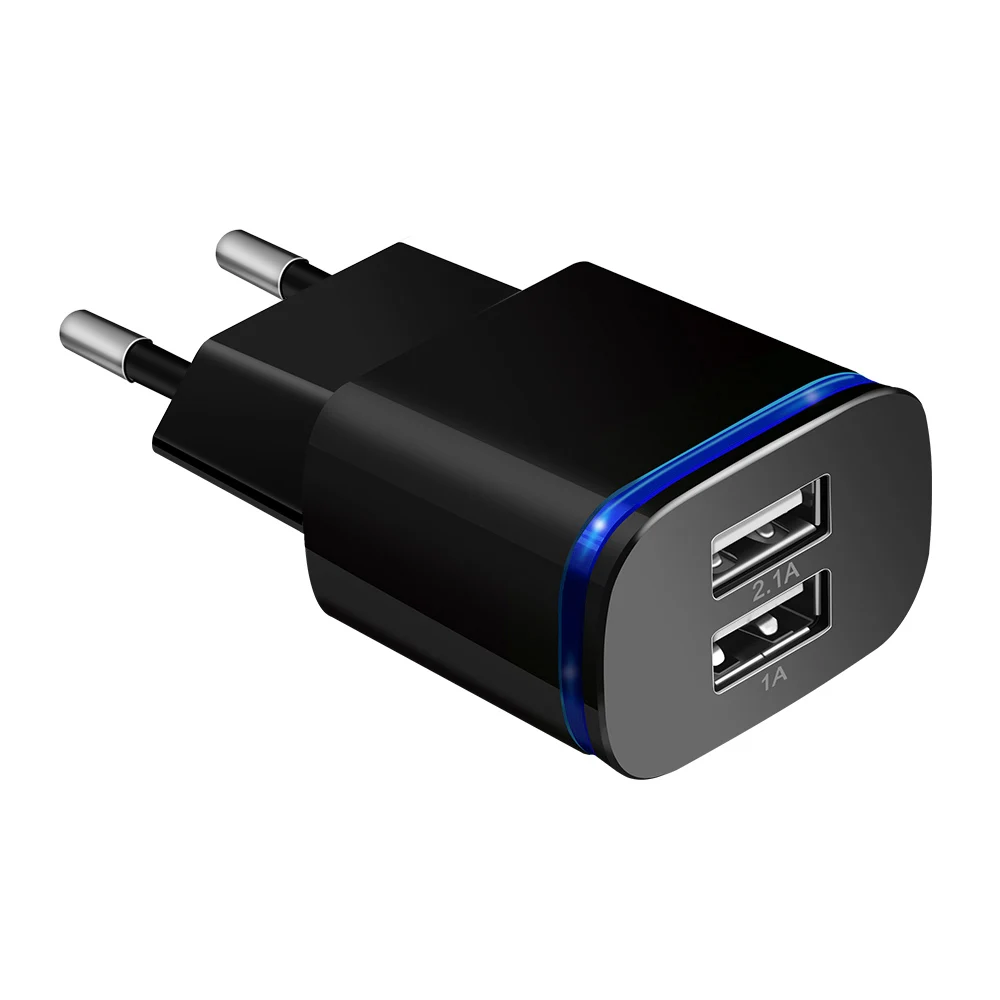 

Essien USB Charger for iphone Samsung Android 5V 2.1A Mobile Phone Fast Charger LED Light Wall Charger Adapter for Huawei Xiaomi