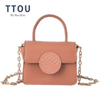 

TTOU Fashion Women Mini Totes Quality Leather Ladies Handbag Solid Color Trapeze Shoulder Bags Small Square Messenger Bag bolso