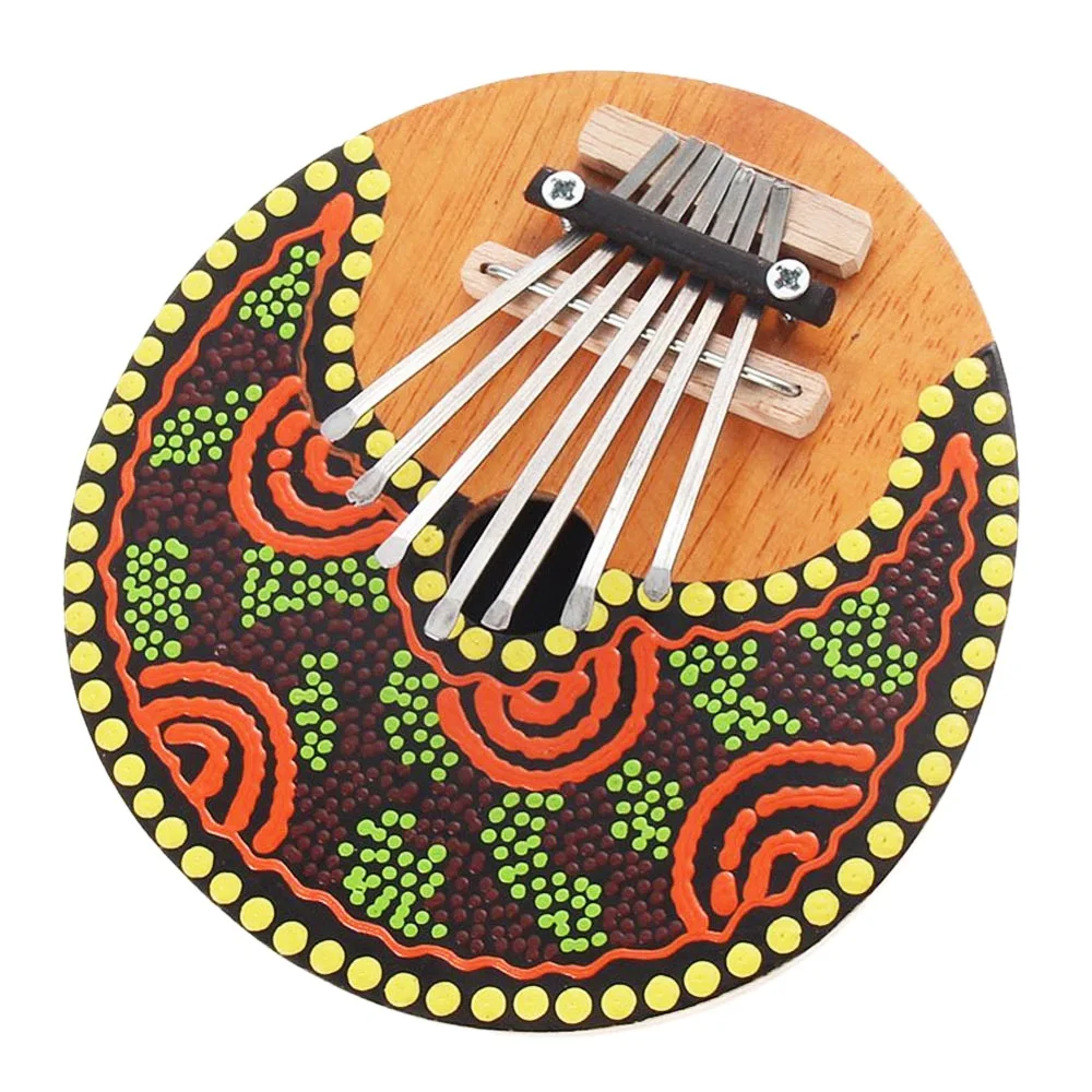 

Random Color Kalimba Thumb Piano 7 Keys Tunable Coconut Shell Painted Musical Instrument