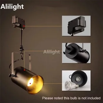 

Industrial Vintage Loft Retro Track Lighting Clothing Show Exhibition Track Light Surface Mount Black White Rali Lamp Fixtures