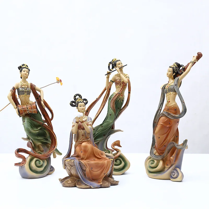 

Chinese Resin Flying God Girl Decoration Angel Crafts Fairy Flying Figures Ornaments Wedding Gifts Household Living Room Decor