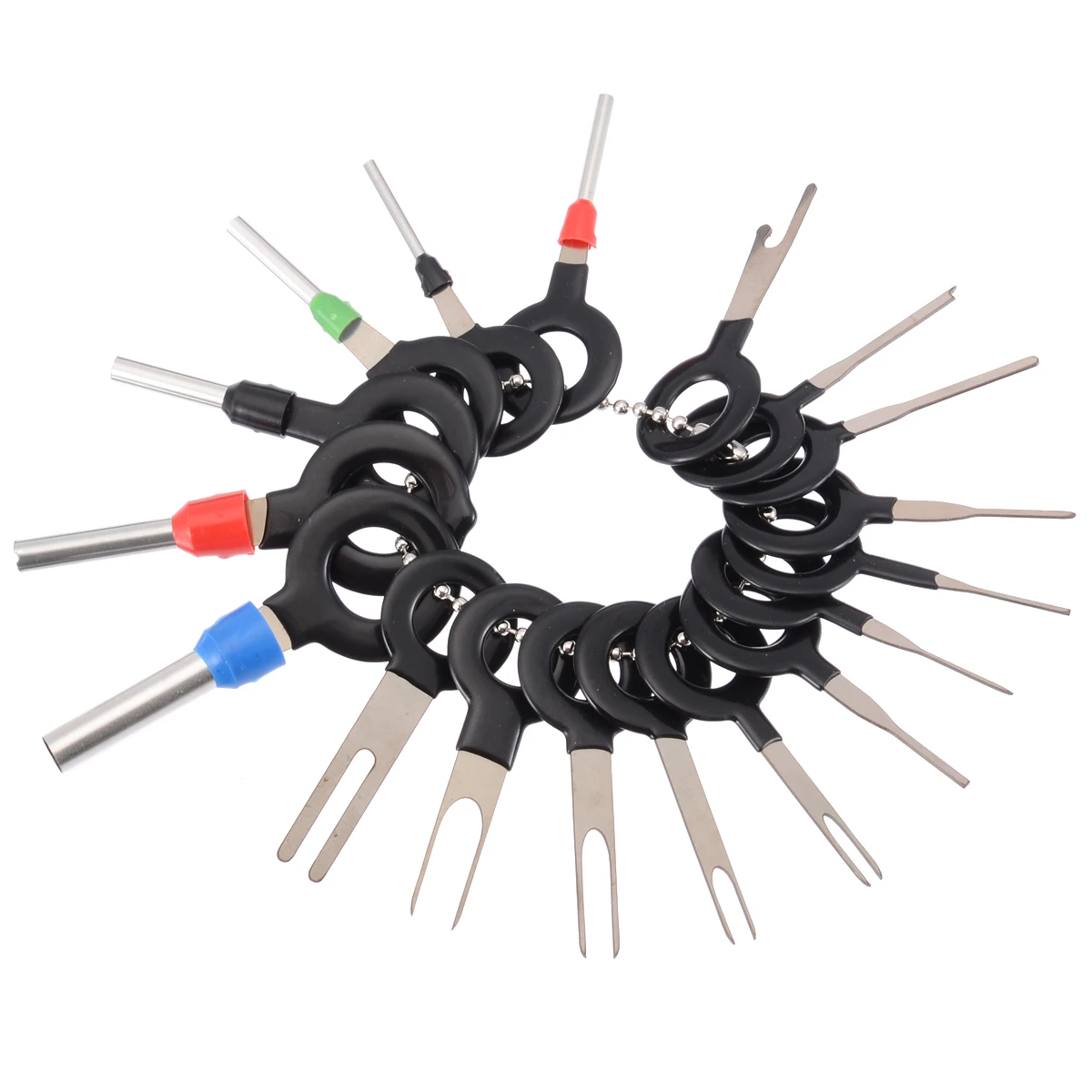 18Pcs/Set Wire Terminal Removal Tools Car Electrical Wiring Crimp Connector Pin Extractor Kit Car Repair Hand Tool Set Plug Keys