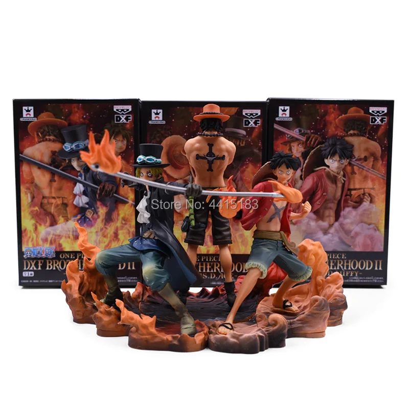 3 pcs/set Anime One Piece DXF Luffy Sabo Ace PVC Action Figure Doll Collectible Model Baby Toy Christmas Gift For Children