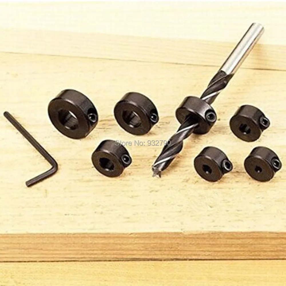 

7pcs 3-12mm Woodworking Drill Bit Depth Stop Collars Ring Positioner Drill Locator 3mm 4mm 5mm 6mm 8mm 10mm 12mm