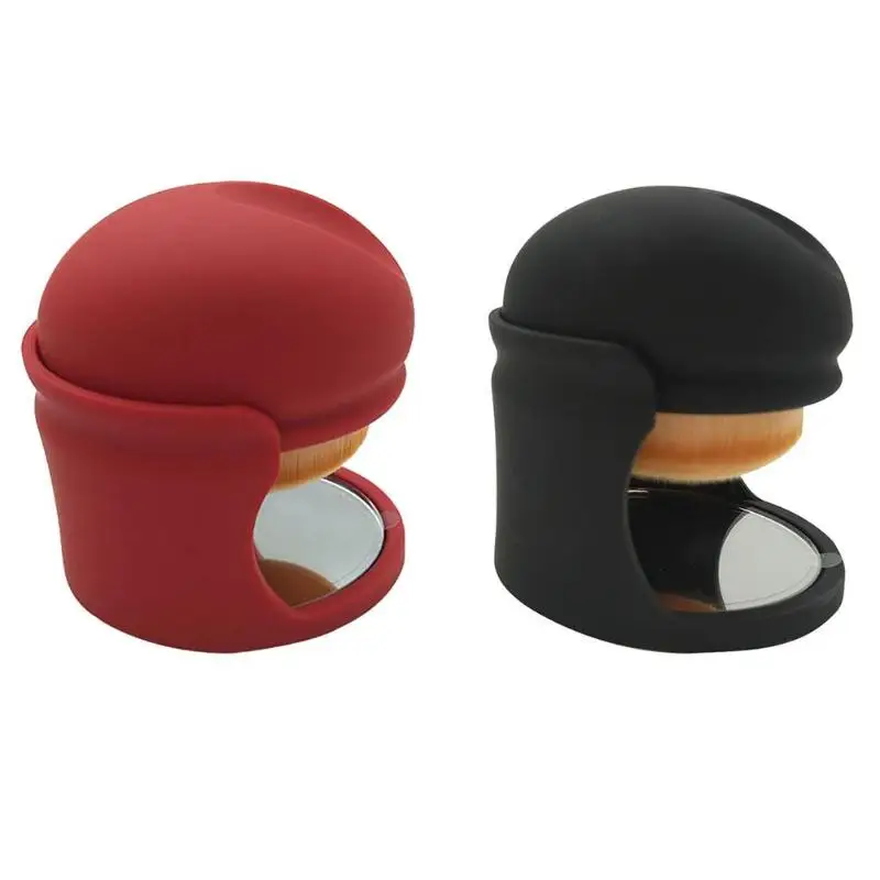 

Professional Round Shaped Foundation Makeup Brush with Brush Holder Mirror