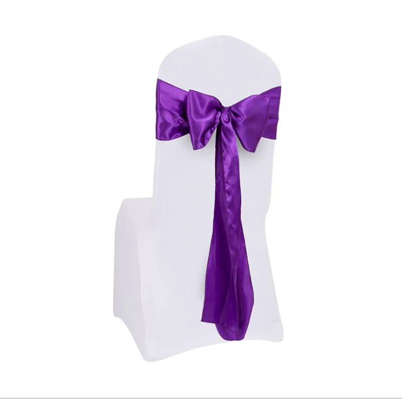 

Marious 100PCS 17x275cm Premium Satin Chair Cover bow Wedding Banquet decoration Chair Sashes Party Supplier Free Shipping