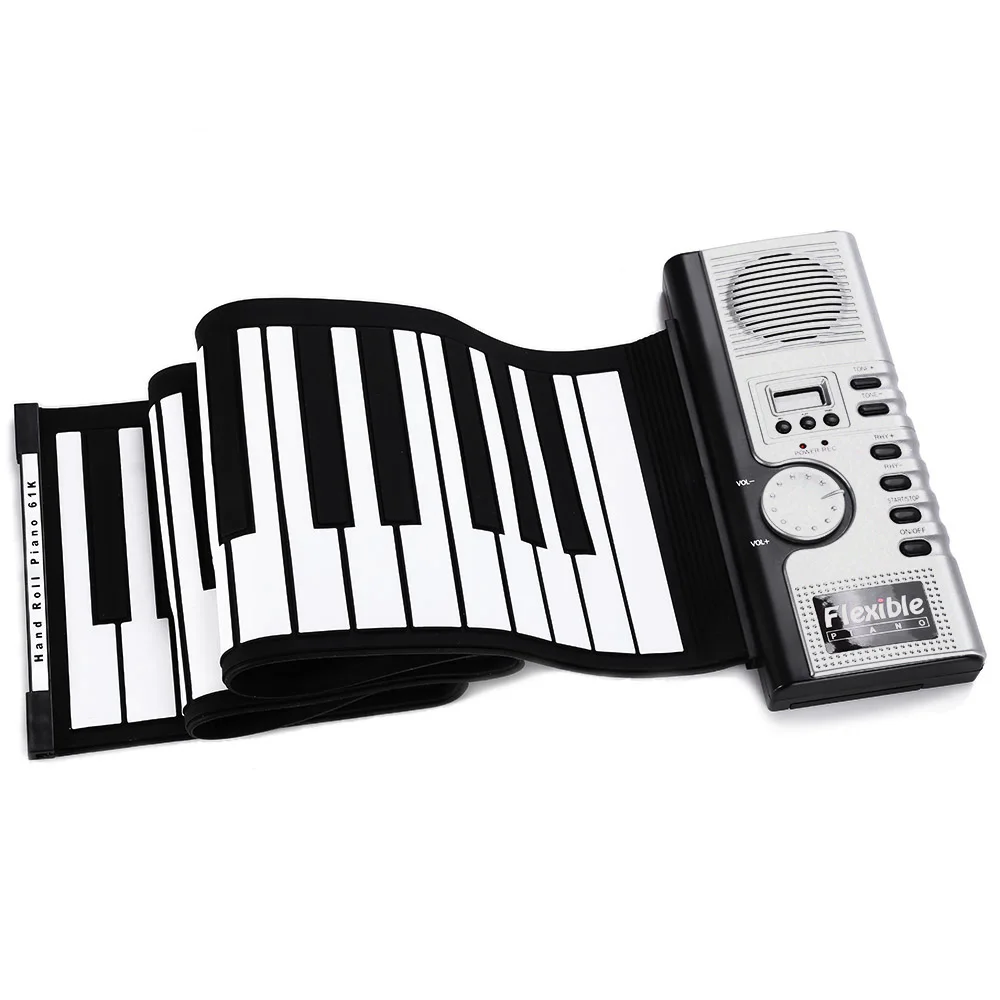 

Flexible 61 Keys Silicone MIDI Digital Roll-Up Keyboard Piano Diatonic Electronic Organ Musical Instruments