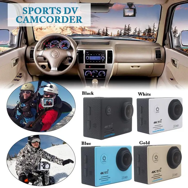 

HAMTOD HF60 RRO 2.0 Inch LCD Screen HD 4K WiFi Motion Camera 120 Degree Wide Angle Lens with Waterproof Case