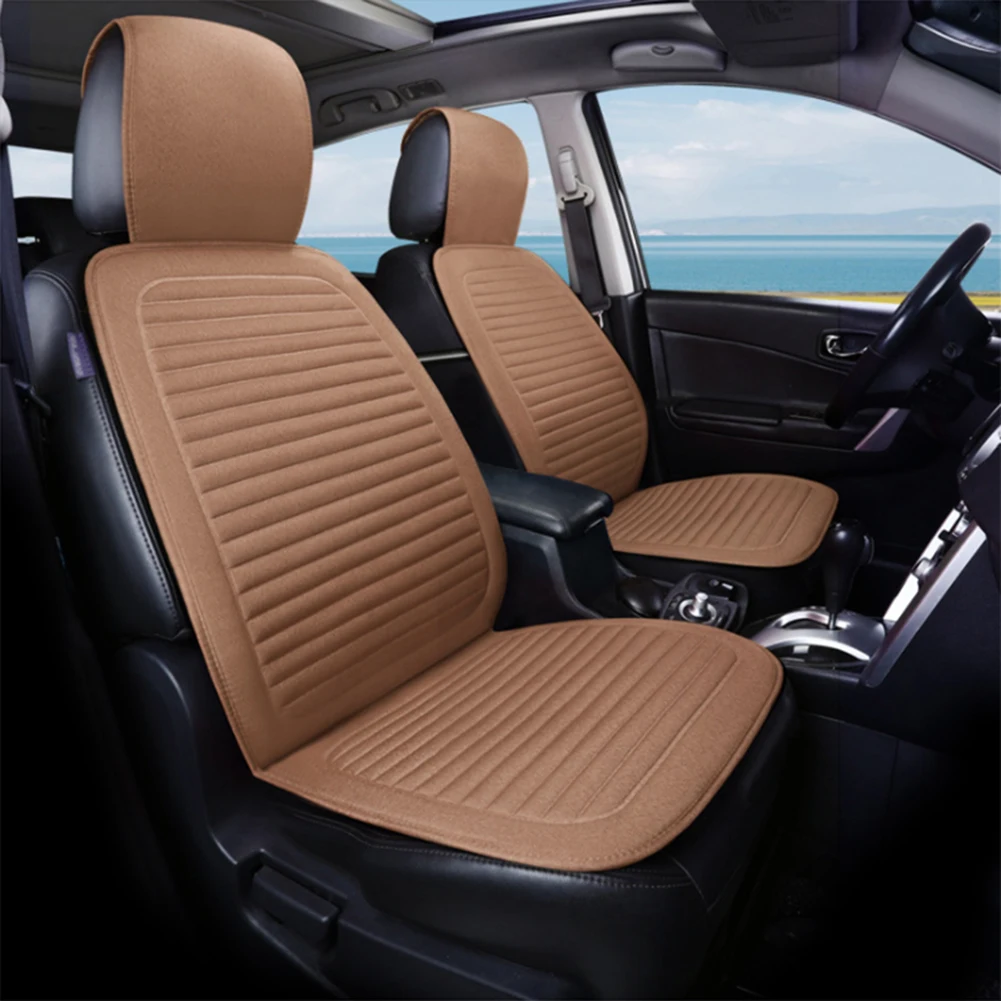 

Four Seasons Universal Linen Hand-Woven Car Seat Cushion Breathable Non-Slip-Free Seated Seat Cover, Car Single Seat Universal