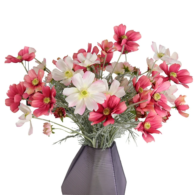 6Heads mini Marigolds Chrysanthemum Artificial Flowers silk flores fall