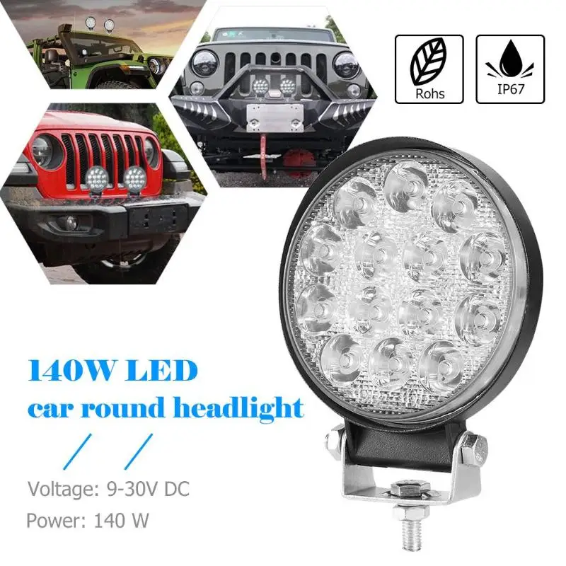 

High Power 140W Round Off-road LED Working Light LED Spot Beam 6000K IP67 Waterproof Driving Lamp Headlight