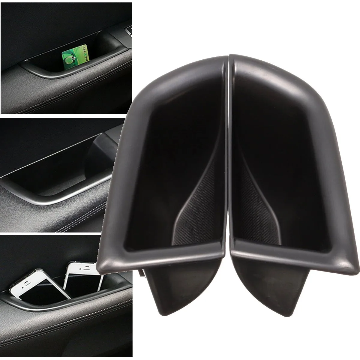 

2PCS Car Front Seat Door Armrest Door Cover Holder Storage Box Trim For 16- KIAs Sorento UM