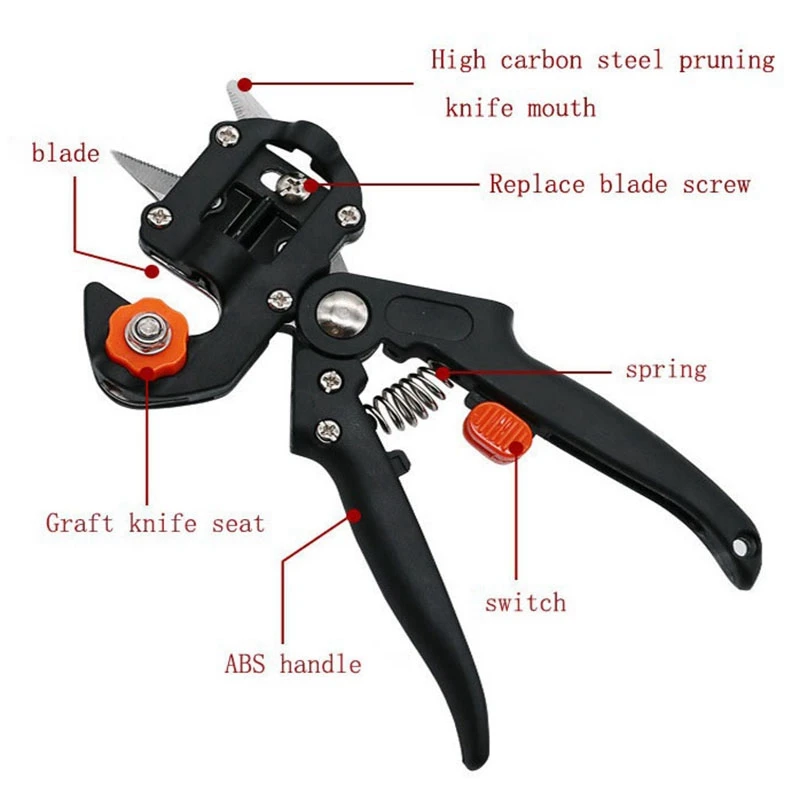 Garden Fruit Tree Pruning Shears Scissor Grafting Cutting Tool With Blade Hand-Held Grafting Shears Pruner Garden Tools Set Wi