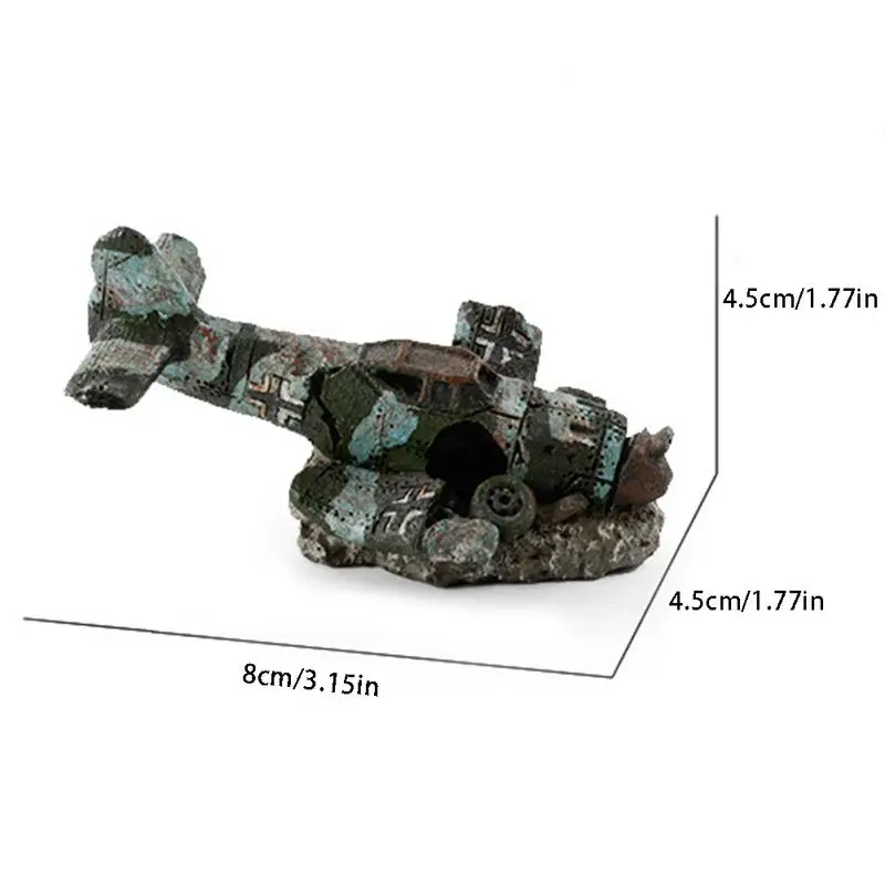Мини-модель самолета Из искусственной смолы, художественные изделия для аквариума, аквариума, ландшафтный поход, пещера, укрытие для рыб, креветок