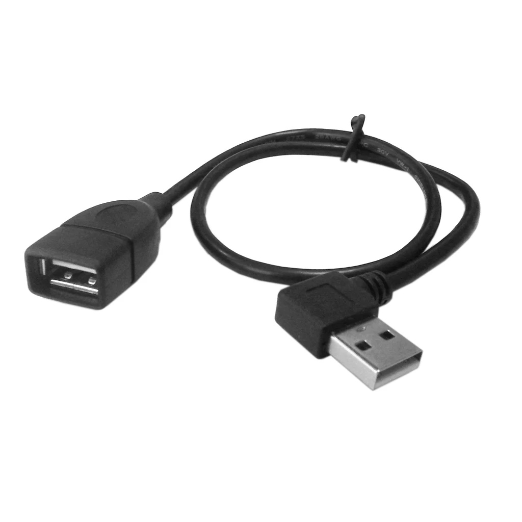 Zihan USB 2,0 A Тип Мужской левый Угловой 90 градусов к женскому удлинительному кабелю 480 Мбит/с 40 см