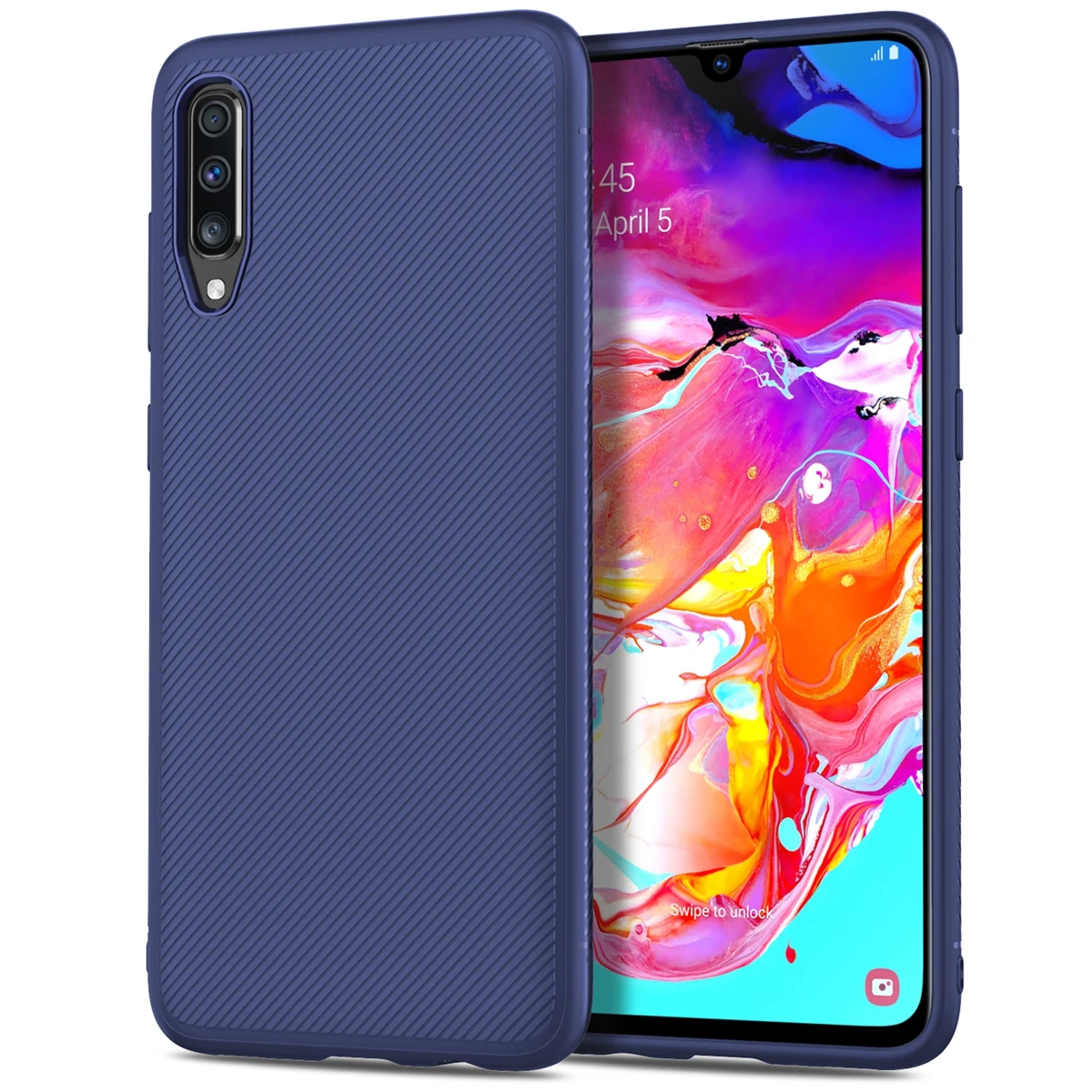 Чехол для Samsung Galaxy A70 A50 силиконовый мягкий чехол из углеродного волокна и ТПУ A40 A30