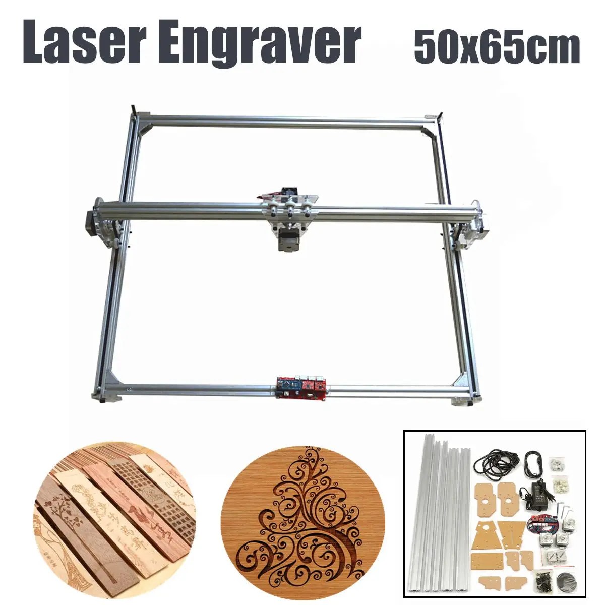 1Set 65x50cm 100mw-5500mw DIY Desktop Mini Laser Cutting/Engraving Engraver Machine DC 12V Wood Cutter/Printer/Power Adjustable