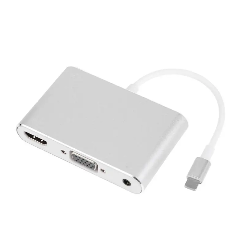  1080P HD Converter In Lega di Alluminio L Porta per Apple a HDMI VGA Audio Adapter Converter con il