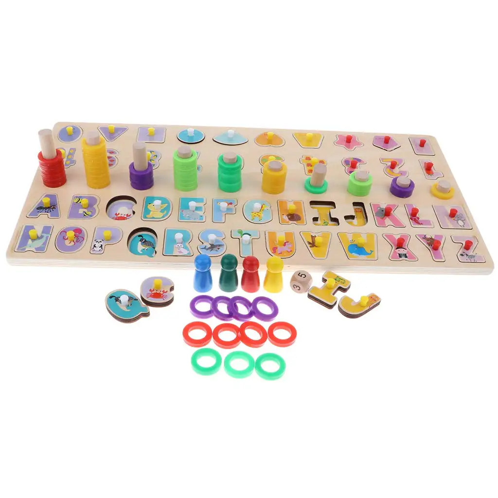 

Wooden Mathematical Plate Puzzle Matching Counting Game Montessori Early Learning Educational Toys for Children Toddler Kids