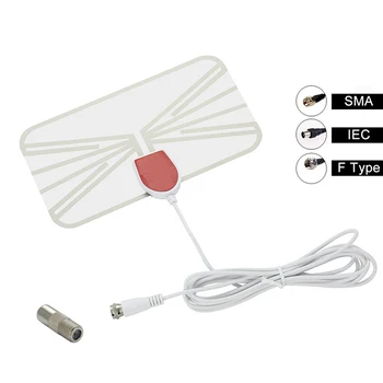 

LEORY TV Antenna Digital Signal Amplifier Flat Indoor HD 50 Miles Conversion head HDTV Range Portable VHF UHF Antenna