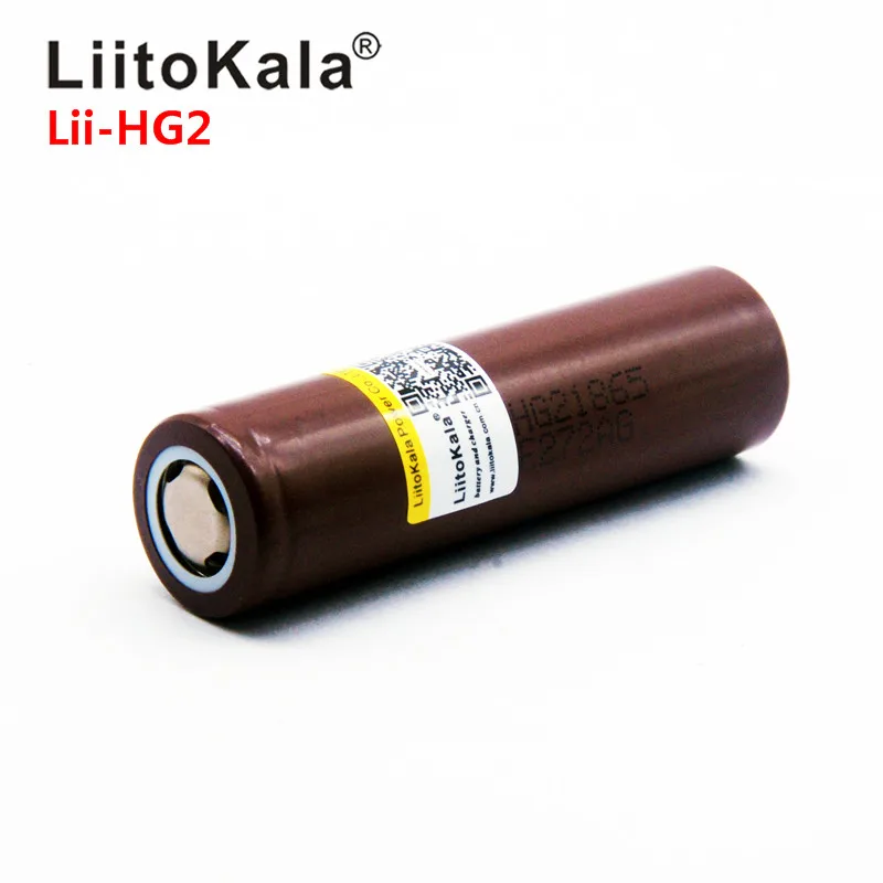 Liitokala Lii-HG2 18650 3000mAh Высокая мощность разрядки перезаряжаемая батарея высокой разрядки, 30A высокий ток