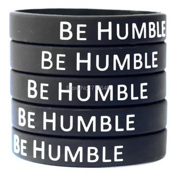 

100pcs Black Be Humble wristband silicone bracelets free shipping by epacket A