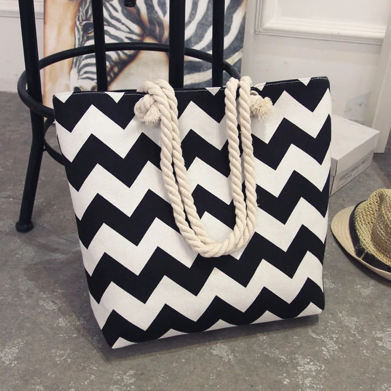 

Canvas Tote Bag Eco Shopping Bag Oxford cloth Daily Use Foldable Handbag Large Capacity Plaid Canvas Tote for Women Female