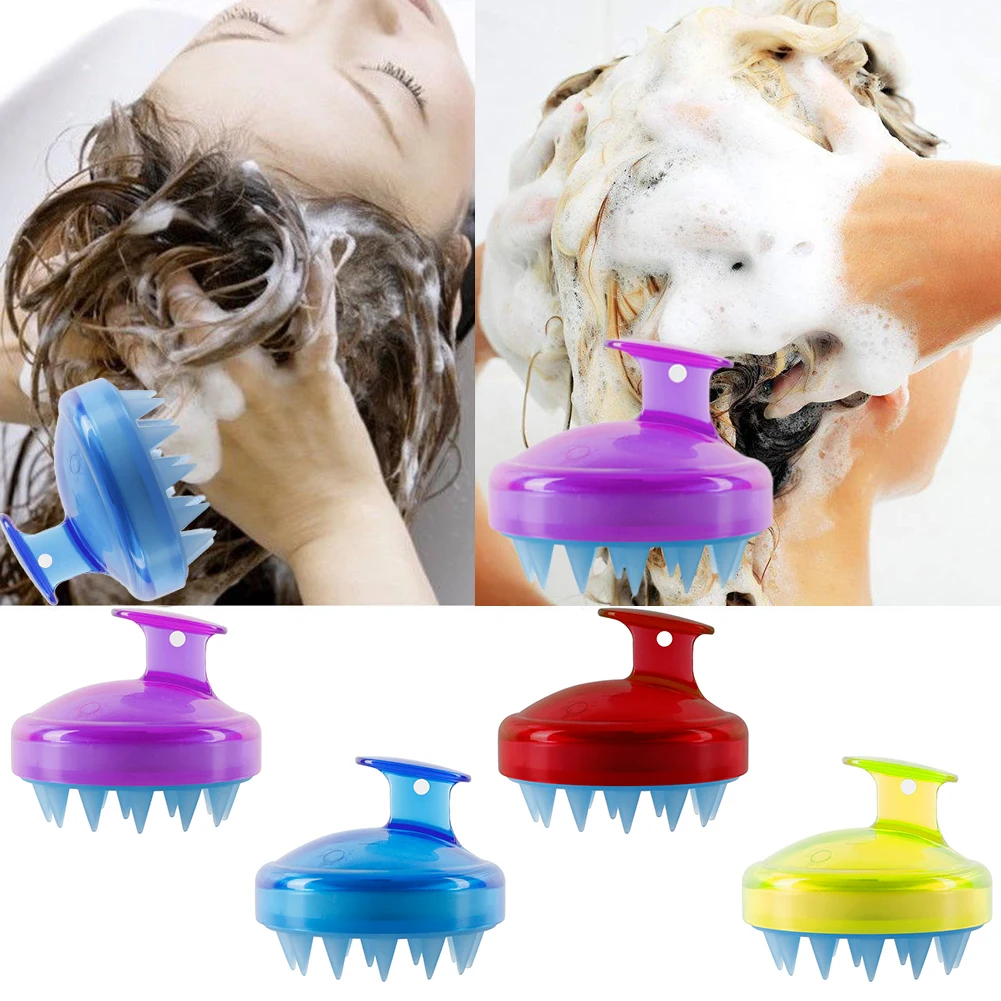 1pc Bath SPA Silmming Massage Gel Brusher Head Body Shampoo Shower Comb Silicone Hair Care Washing Scalp Brush Bath Accessories