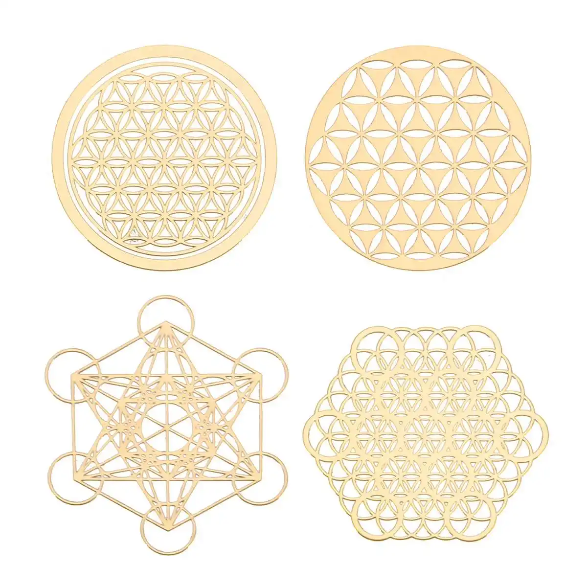 

4pcs FLOWER OF LIFE gold Sticker metal Sticker Classic Round Phone Album Diary Decoration DIY Sticker Girl Kids Gift Quartz