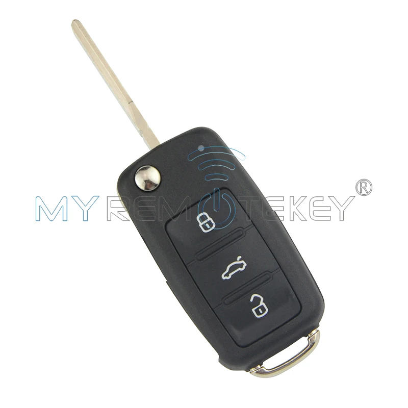 Remtekey Флип Ключа автомобиля дистанционного ключа оболочки чехол для VW Beetle, Golf, Jetta Eos Polo Tiguan 2011 2012 2013 HU66 3 кнопки 5K0837202AD