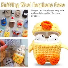 New Earphone Protective Knitted Case Skin Sweater Cover Silicone Wireless Bluetooth Headset Box Charging Bag For Apple AirPods