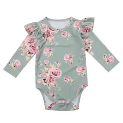 2019 Новый брендовый Детский комбинезон для новорожденных девочек, длинный рукав "Бабочка", комбинезон, комбинезон, одежда с цветочным