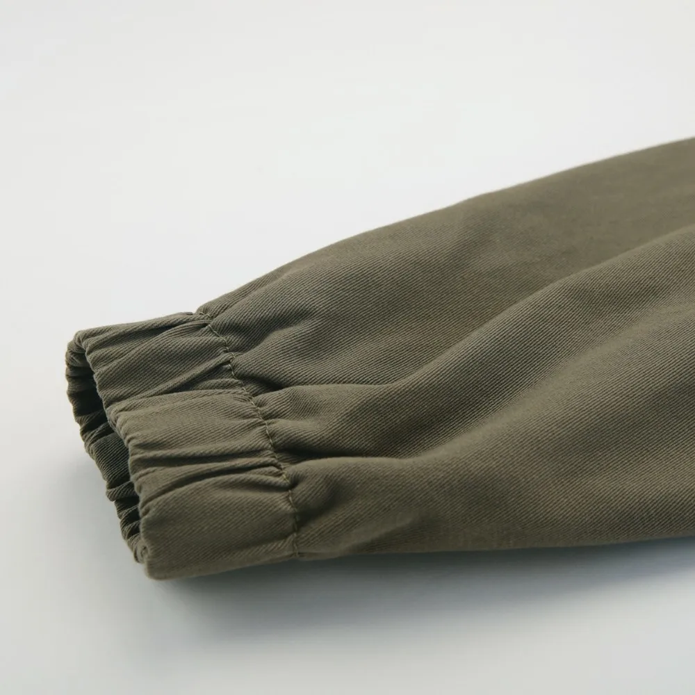 HDY Haoduoyi  Leisure Time Simplicity Fold Boyfriend Wind Jacket Army Green Work Clothes Loose Coat  New Arrival