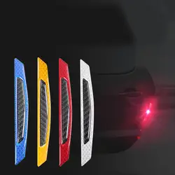 4 шт. светящиеся автомобильные наклейки на царапины анти-столкновения полоски из углеродного волокна светоотражающие наклейки