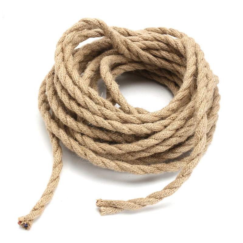 

10M 2x0.75 Rope Twisted Cable Retro Braided Electrical Fabric DIY Pendant Light Cord Vintage Lamp Cord For Pendant Lights